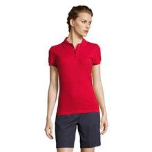 Polo Ajustado Mujer 210g Algodón Rojo 3XL