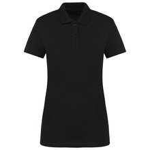 Polo de algodón de manga corta de chica Negro XS