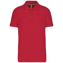 Polo de algodón manga corta para hombre Rojo L