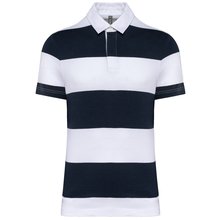 Polo algodón a rayas unisex Azul XS