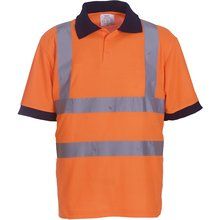 Polo alta visibilidad manga corta Hi Vis Orange S