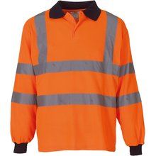 Polo alta visibilidad manga larga Hi Vis Orange S