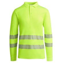 Polo AV Manga Larga Transpirable Amarillo Fluor 3XL