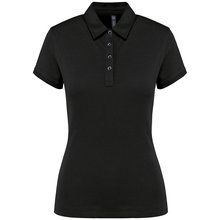 Polo básico de manga corta para mujer Negro XS