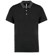 Polo bicolor hombre algodón Negro S