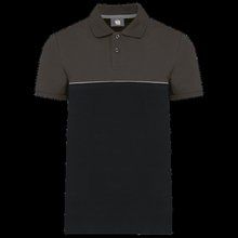 Polo bicolor manga corta unisex Black / Dark Grey XS