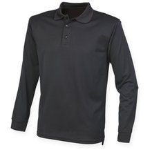 Polo clásico de manga larga unisex Black S