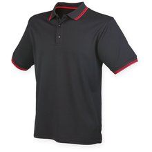 Polo clásico de poliéster Black / Red S