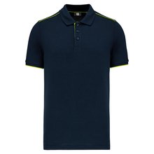 Polo contrastado hombre Azul L