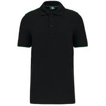 Polo contrastado hombre Black / Kelly Green S