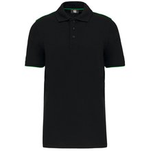 Polo contrastado hombre Negro 4XL