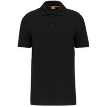 Polo contrastado hombre Negro 4XL