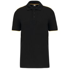 Polo contrastado hombre Negro 5XL