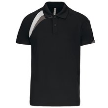 Polo deportivo unisex 100% poliéster Negro XS