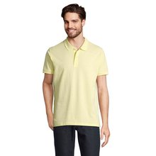 Polo de Hombre en Algodón Orgánico Amarillo Claro XL