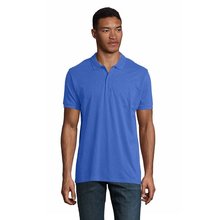 Polo de Hombre en Algodón Orgánico Azul Royal 4XL