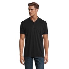 Polo de Hombre en Algodón Orgánico Negro 3XL