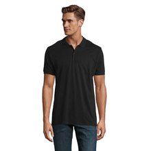 Polo de Hombre en Algodón Orgánico Negro/ Negro Opaco 3XL