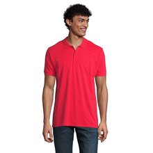 Polo de Hombre en Algodón Orgánico Rojo 4XL