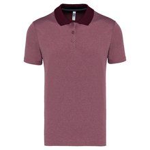 Polo jaspeado de manga corta Burgundy Heather S