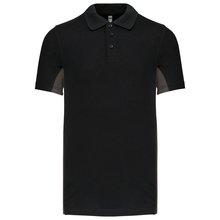 Polo manga bicolor hombre Negro S