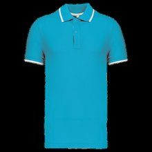 Polo manga corta 100% algodón piqué Light Turquoise / White / Navy S