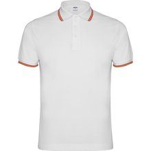 Polo de manga corta Adorno de bandera Blanco S