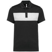 Polo de manga corta unisex con Panel en el pecho Negro S