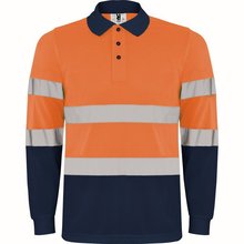 Polo Manga Larga Alta Visibilidad MARINO/NARANJA FLUOR M