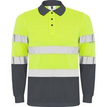 Polo Manga Larga Alta Visibilidad PLOMO/AMARILLO FLUOR 3XL