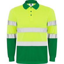 Polo Manga Larga Alta Visibilidad VERDE JARDÍN/AMARILLO FLÚOR 4XL