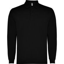 Polo Manga Larga con Cuello y Puños Acanalados Negro 2XL