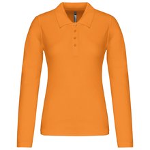 Polo de manga larga entallado mujer Naranja L