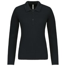 Polo de manga larga entallado mujer Negro XS