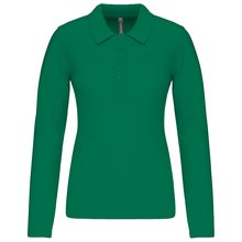 Polo de manga larga entallado mujer Verde L