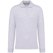 Polo manga larga hombre algodón piqué Gris M