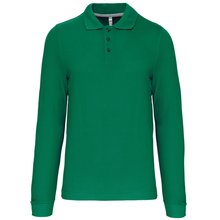 Polo manga larga hombre algodón piqué Verde L