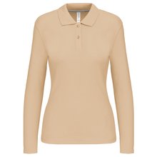 Polo manga larga mujer algodón lavable Beige L