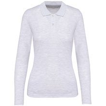 Polo manga larga mujer algodón lavable Gris S