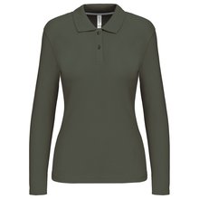 Polo manga larga mujer algodón lavable Verde M