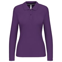 Polo manga larga mujer algodón lavable Violeta L