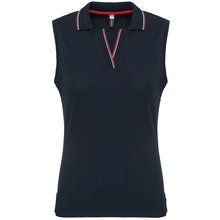 Polo sin mangas mujer algodón Navy / Red / White XS