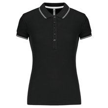 Polo mujer algodón con 5 botones Black / Light Grey / White XS