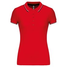 Polo mujer algodón con 5 botones Rojo XS