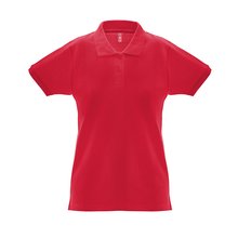 Polo de mujer cuello y mangas de canalé Rojo XXL