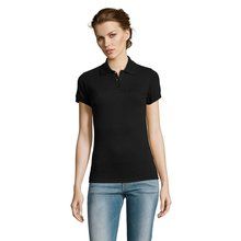 Polo Mujer Manga Corta 200g Negro/ Negro Opaco 3XL