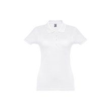 Polo de mujer manga corta de algodón Blanco L