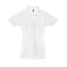 Polo de mujer manga corta en piqué Blanco M