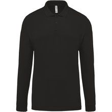 Polo piqué manga larga 100% algodón Negro 3XL