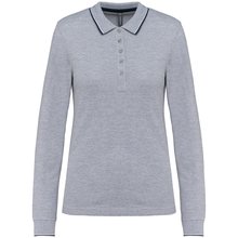 Polo piqué manga larga mujer Gris XS